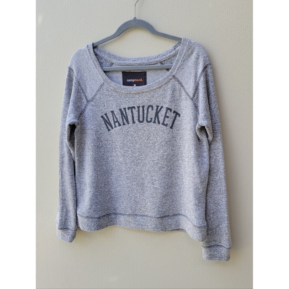 CampDavid Nantucket Gray Pullover Sweatshirt WOMEN SIZE M